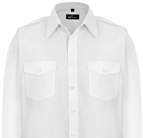Pilot Shirt – Men's White Long Sleeve