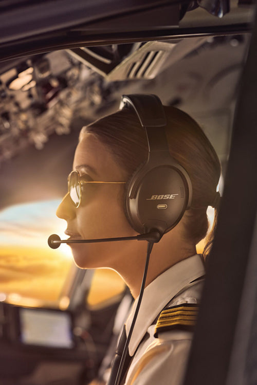 Bose A30 Aviation Headset worn by pilot