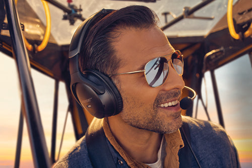 Bose A30 Aviation Headset worn in cockpit