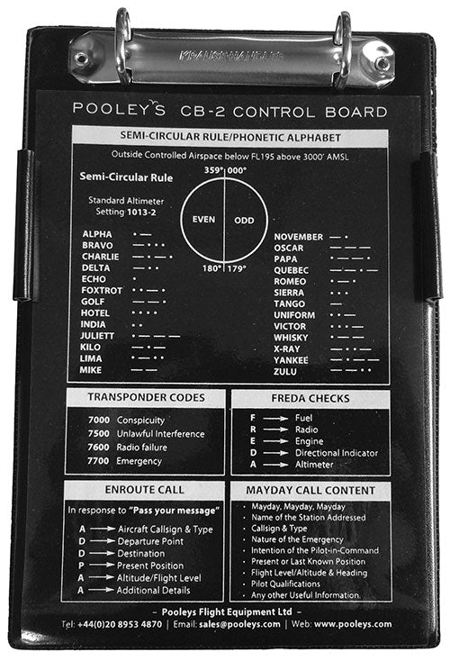 Pooleys CB-2 Kneeboard with Ring Binder Clip