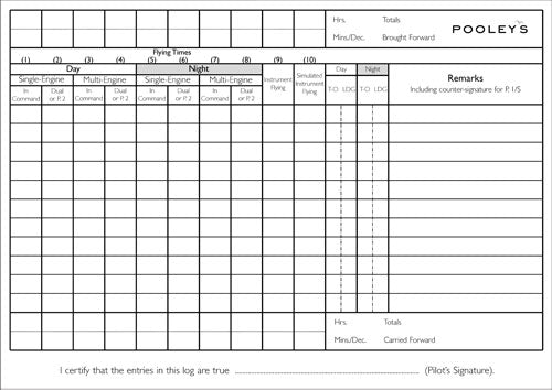 Pooleys PPL Pilot's Log Book – Blue