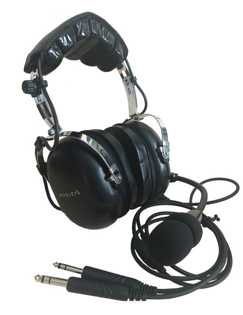 Pooleys PH-100 GA Fixed Wing Headset – Black