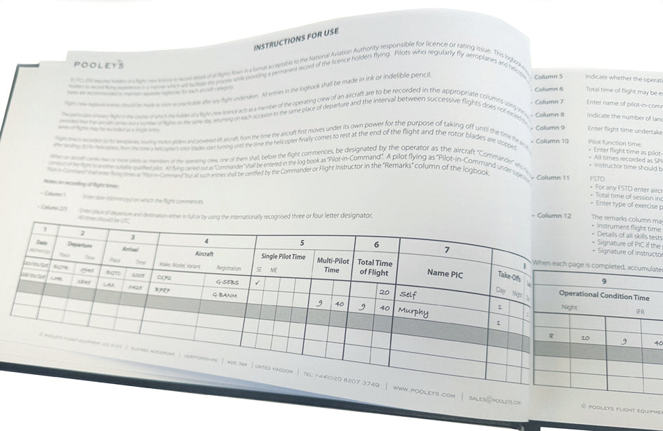 Pooleys EASA Commercial Pilots Log Book